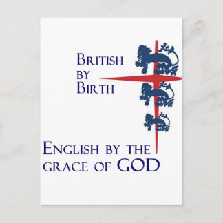 Born British English By the grace of GOD Postcard