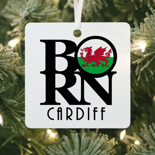 BORN Cardiff Wales  Metal Tree Decoration (Insitu)