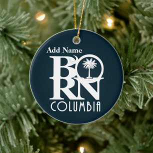 BORN Columbia South Carolina Customisable Ceramic Tree Decoration