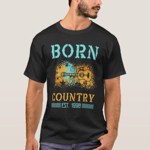 Born Country Est. 1990 30Th Birthday Music Acousti T-Shirt