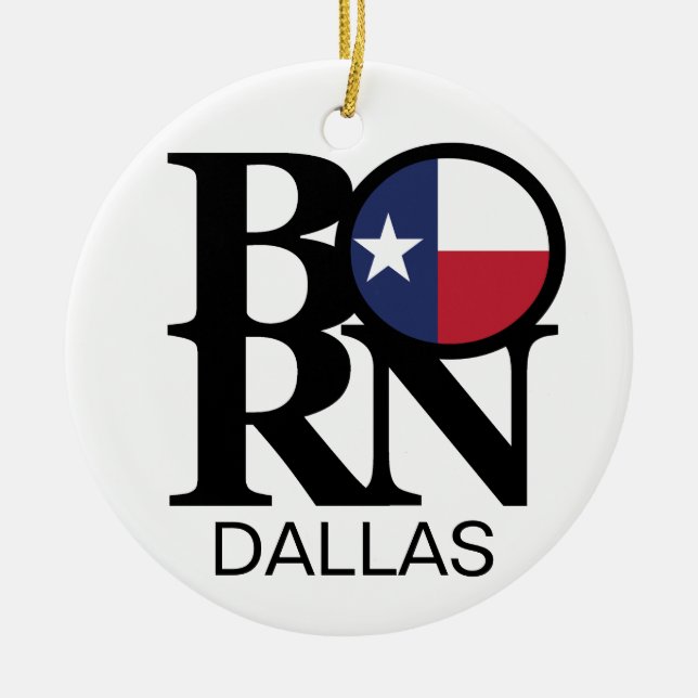 BORN Dallas Ceramic Tree Decoration (Front)