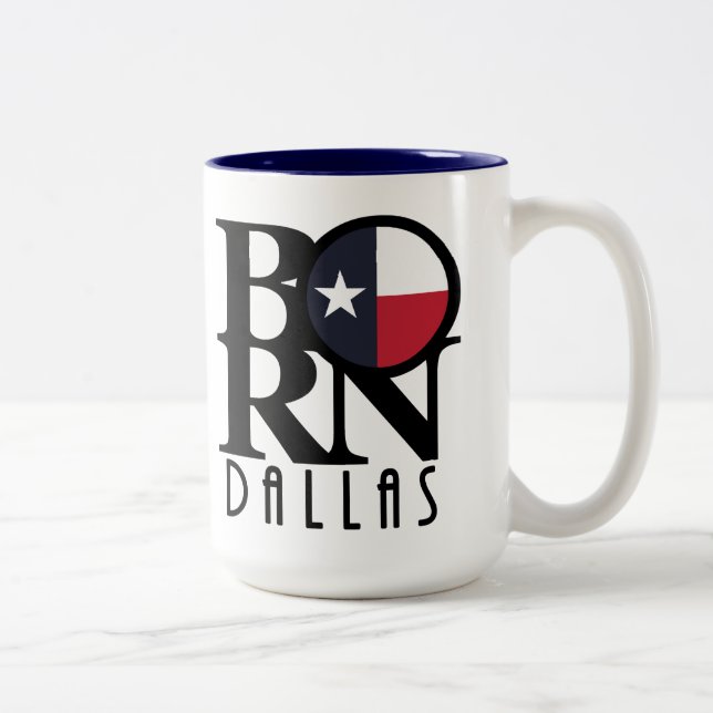 BORN Dallas Texas 15oz Two-Tone Coffee Mug (Right)