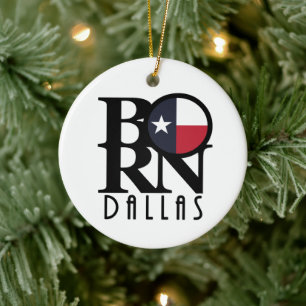 BORN Dallas Texas Ceramic Tree Decoration