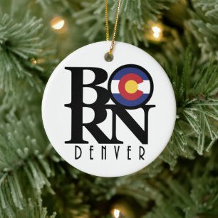 BORN Denver Colorado Ceramic Tree Decoration
