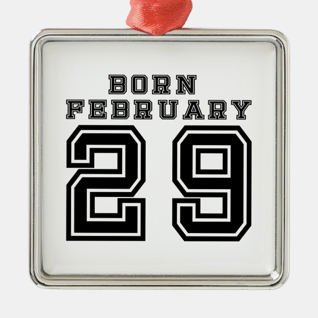 Born February 29 Metal Tree Decoration (Front)