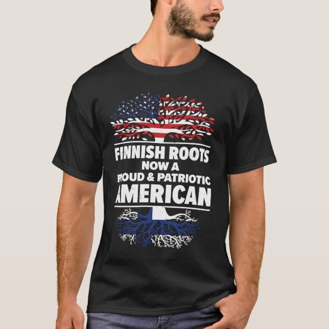 Born Finnish Finland American USA Citizenship T-Shirt (Front)