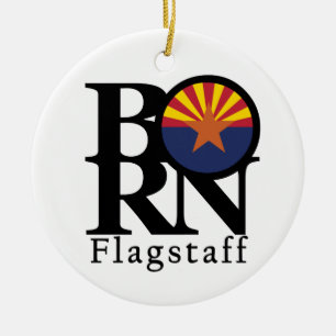 BORN Flagstaff Arizona Ceramic Tree Decoration