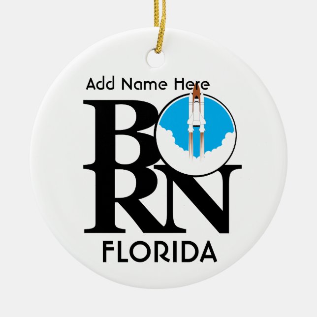 BORN Florida Shuttle Ceramic Tree Decoration (Front)