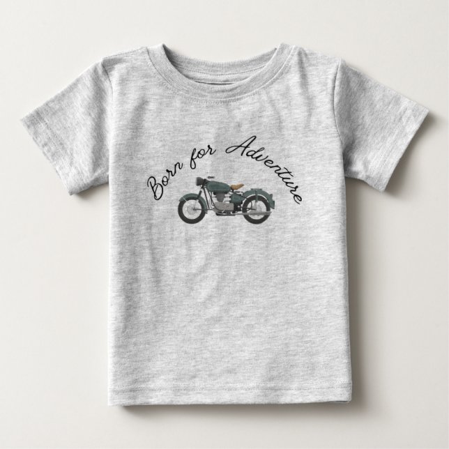 Born for Adventure: Motorcycle-Themed T-Shirt (Front)