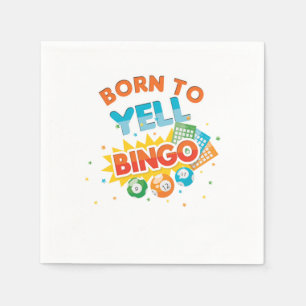 Born For Bingo Player Lucky Game Gambling Gift Napkin
