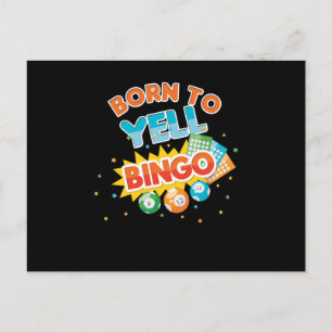 Born For Bingo Player Lucky Game Gambling Gift Postcard