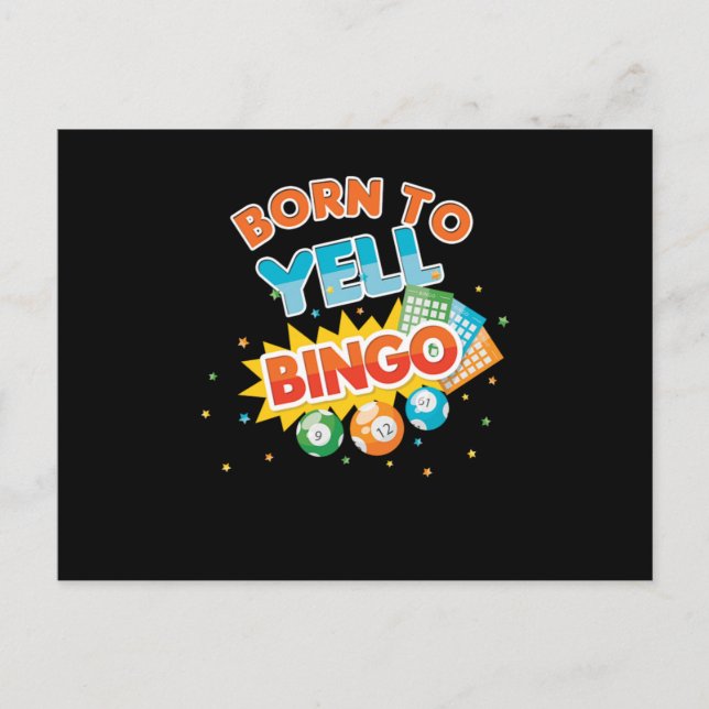 Born For Bingo Player Lucky Game Gambling Gift Postcard (Front)