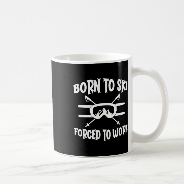 Born For Skiing Funny Skier  Coffee Mug (Right)
