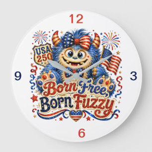 Born Free Born Fuzzy (keepsake) Large Clock