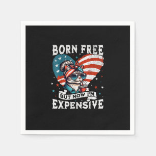 Born Free But Now I'm Expensive Funny Mum Bun Cat  Napkin