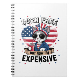 Born Free But Now I'm Expensive Funny Mum Bun Cat Notebook