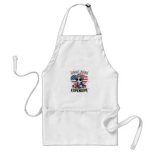Born Free But Now I'm Expensive Funny Mum Bun Cat Standard Apron