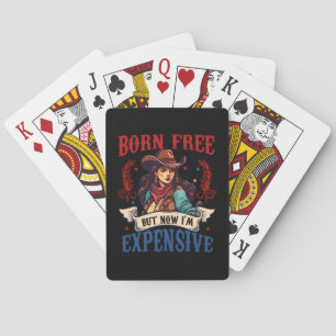 Born Free But Now I'm Expensive, Retro Fourth Of J Playing Cards