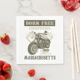 Born Free Choppers Massachusetts Napkins