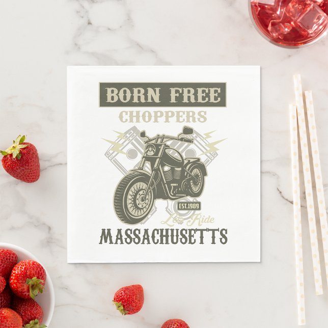 Born Free Choppers Massachusetts Napkins (Creator Uploaded)