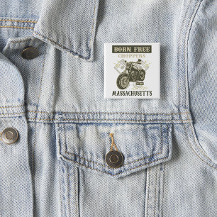 Born Free Choppers Motorcycle Massachusetts 15 Cm Square Badge