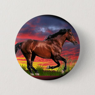 Born Free horse 6 Cm Round Badge