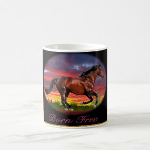 Born free horse art coffee mug
