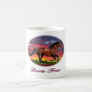 Born free horse art coffee mug