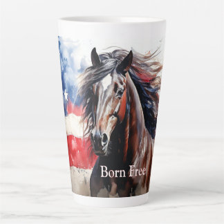 Born Free Patriotic Horse Latte Mug