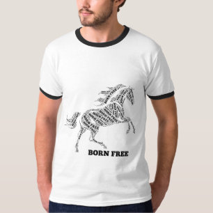 Born Free Wild Horse Typography T-Shirt