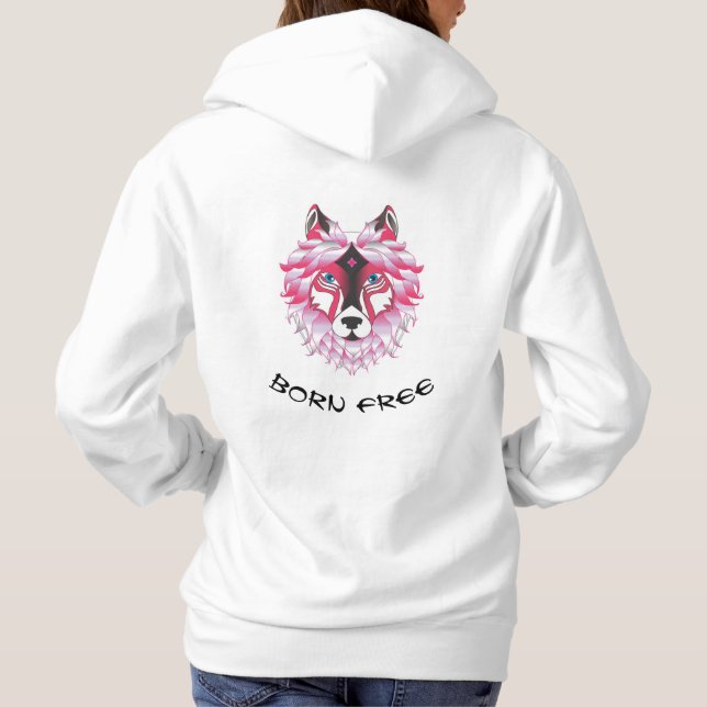 Born Free Wolf Hoodie (Back)