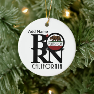 BORN Fullerton California Ceramic Tree Decoration