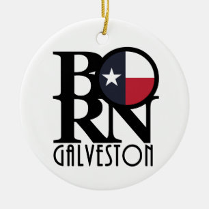 BORN Galveston Texas Ceramic Tree Decoration