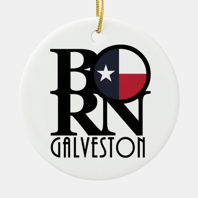 BORN Galveston Texas Ceramic Tree Decoration (Front)
