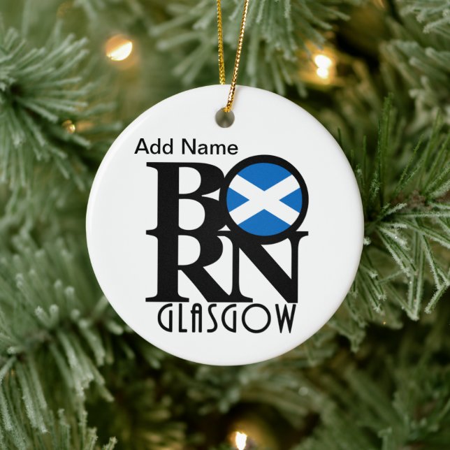 BORN Glasgow Scotland Customizable Ceramic Tree Decoration (Tree)