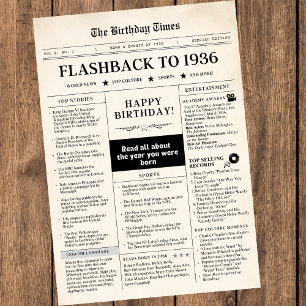 Born in 1936 Mock Newspaper sepia