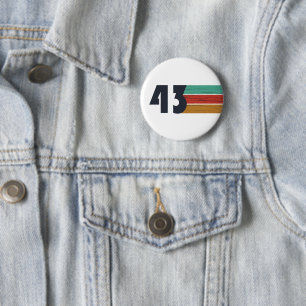 born in 1943 vintage birthday 6 cm round badge