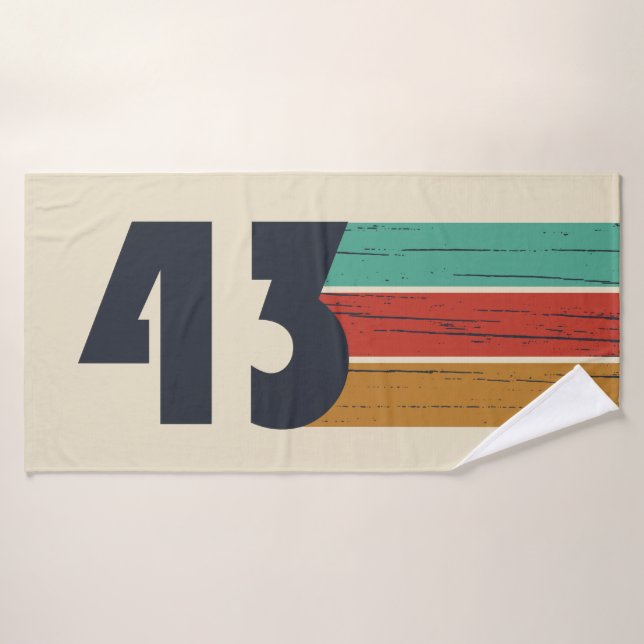 born in 1943 vintage birthday bath towel (Bath Towel)