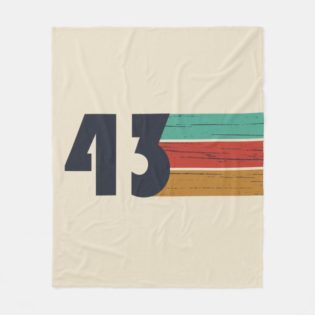 born in 1943 vintage birthday fleece blanket (Front)