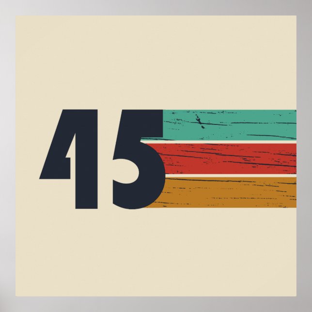 Born in 1945 vintage 80th birthday gifts poster (Front)