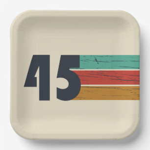 Born in 1945 vintage birthday party paper plate