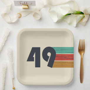born in 1949 vintage 75th birthday paper plate