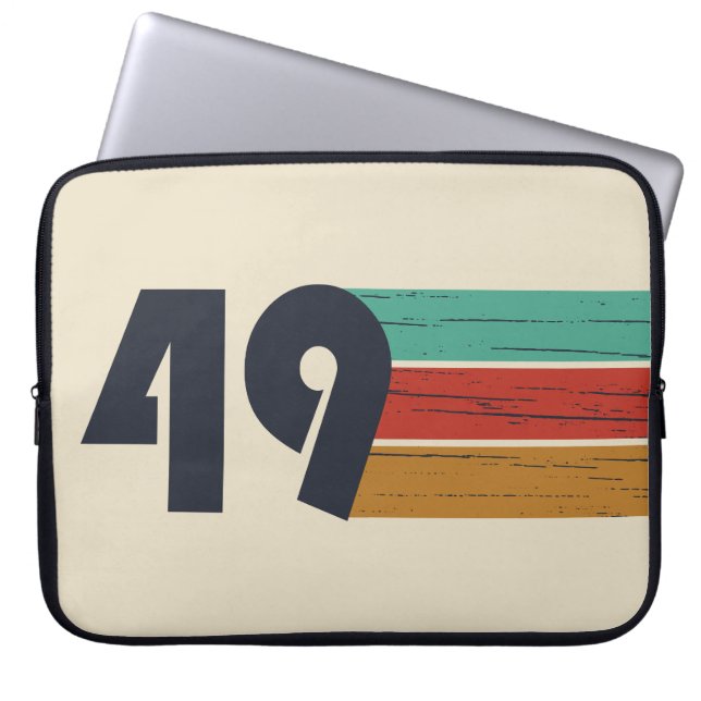 born in 1949 vintage birthday laptop sleeve (Front)