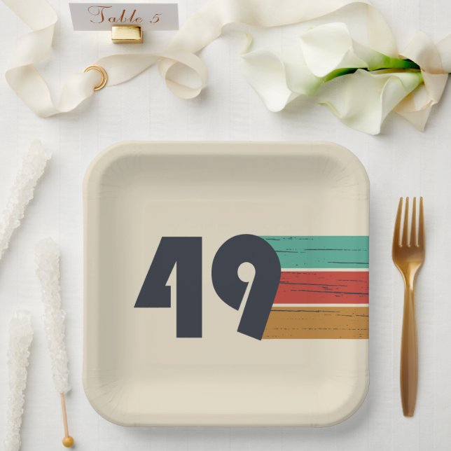 born in 1949 vintage birthday paper plate (Wedding)