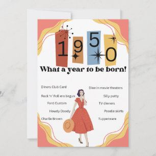Born in 1950 A year to remember Happy Birthday  Card