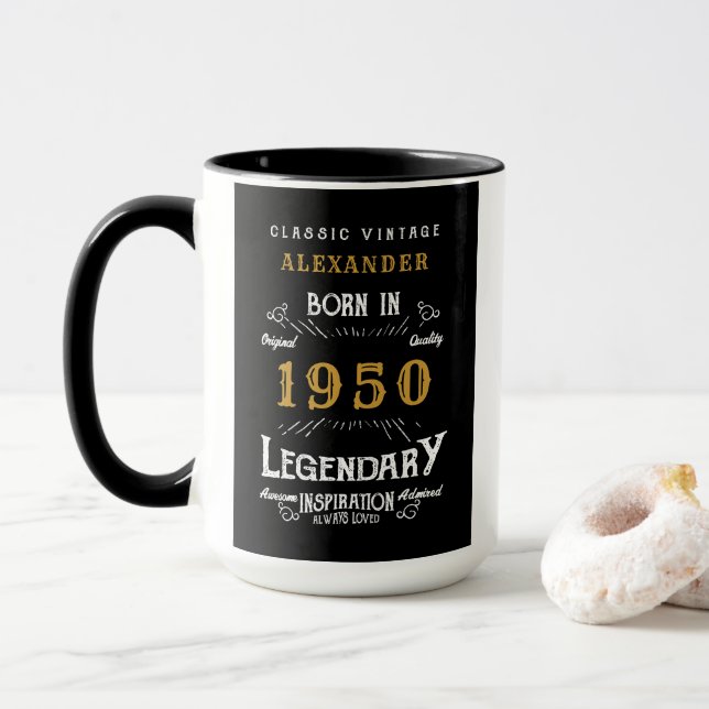 Born in 1950 Legend Mug (With Donut)