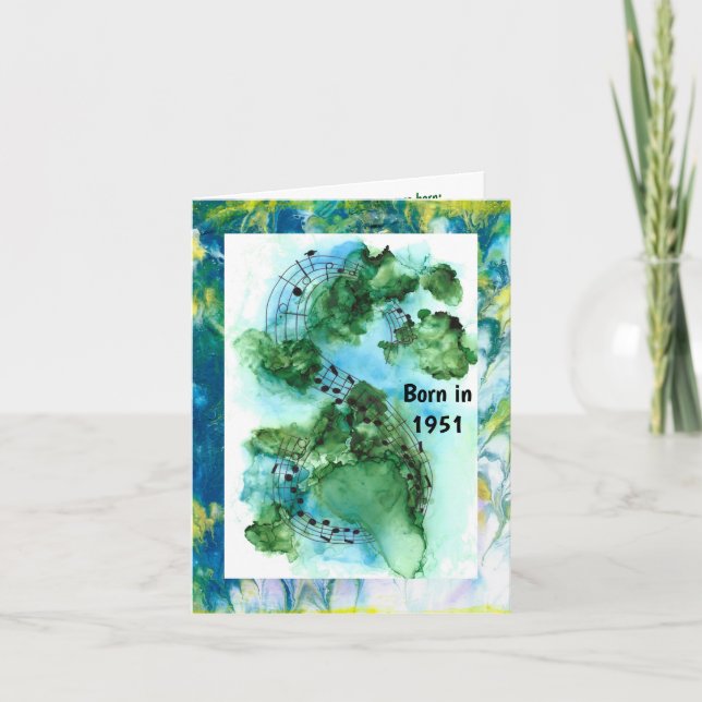 Born in 1951 Birthday fun facts Card (Front)