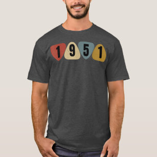 Born In 1951 Guitarist Guitar Pick Music Birthday T-Shirt