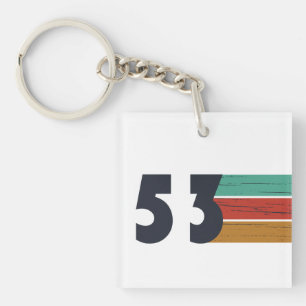 Born in 1953 elegant vintage birthday gift key ring