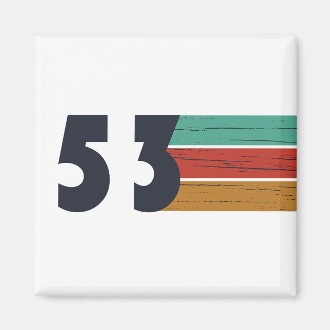 born in 1953 vintage birthday magnet (Front)